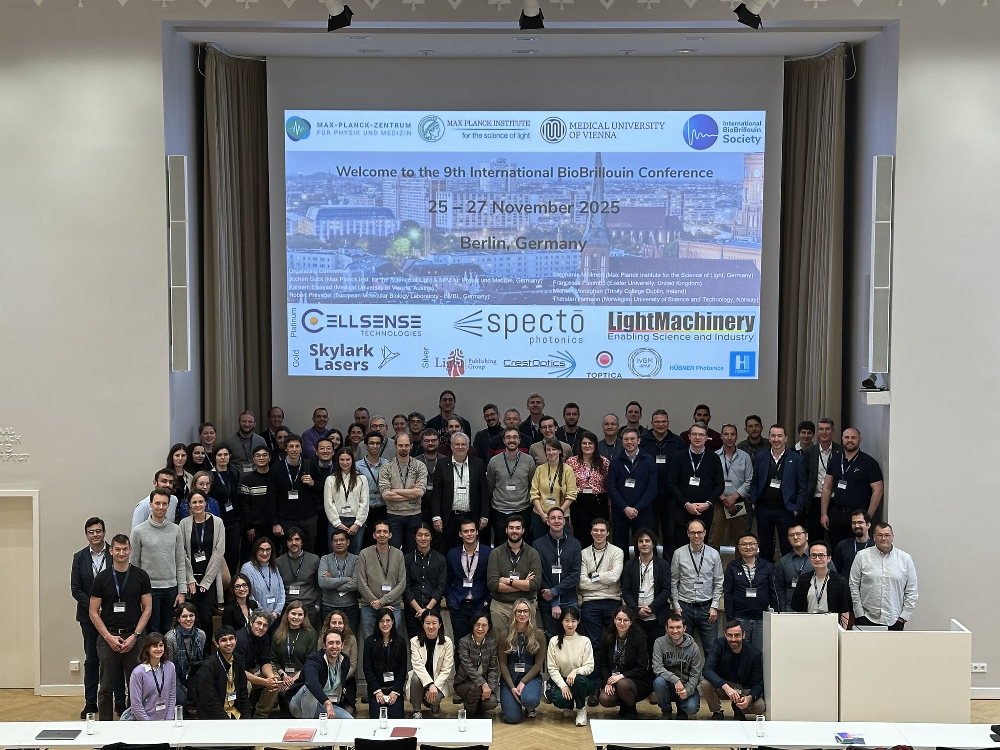 Cohort at the International Brillouin Society's 9th BioBrillouin Conference 2025 at Harnack-Haus, Berlin