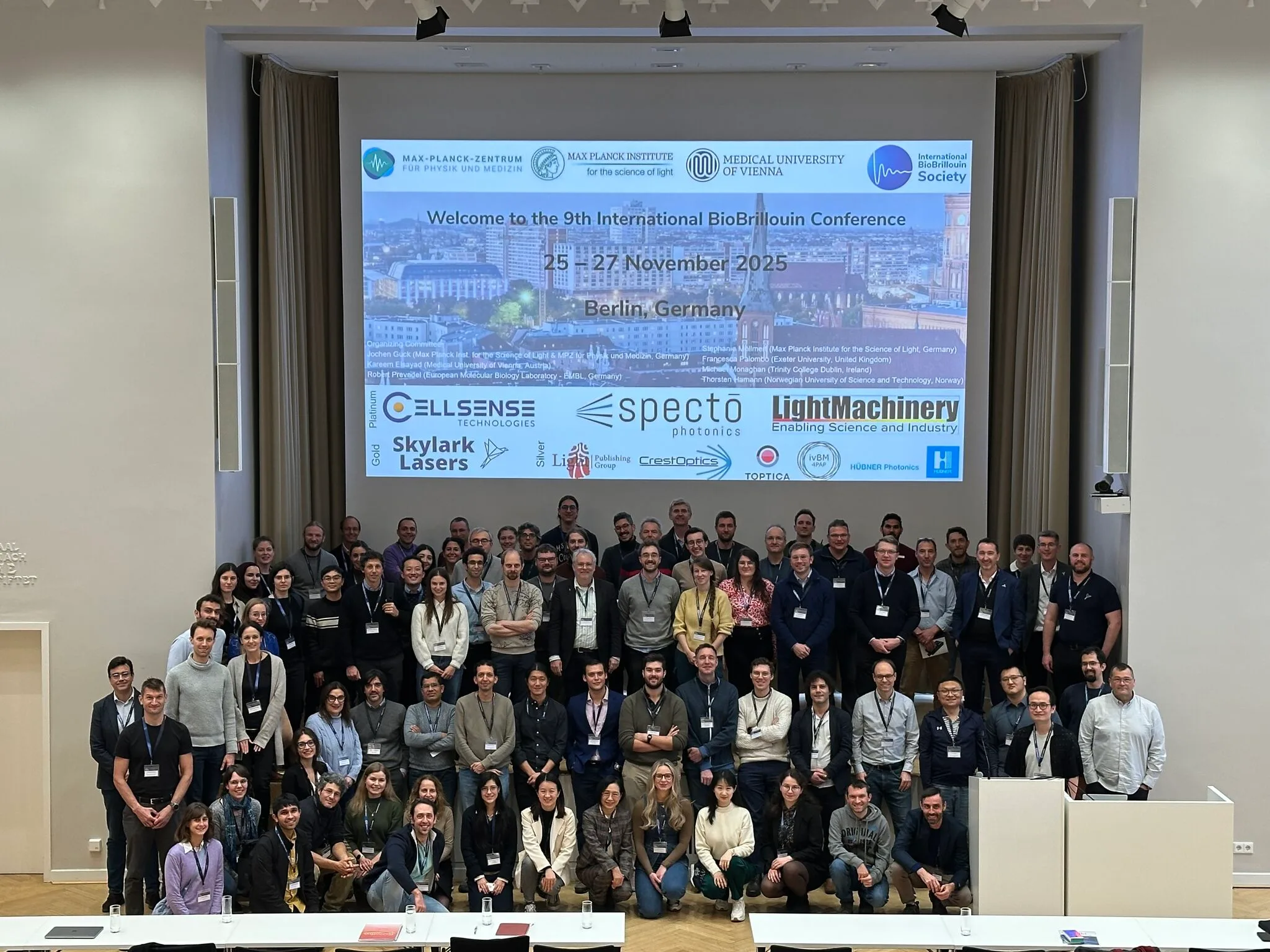 Cohort at the International Brillouin Society's 9th BioBrillouin Conference 2025 at Harnack-Haus, Berlin
